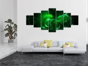 Obraz - zelená abstrakce (210x100 cm)