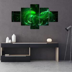 Obraz - zelená abstrakce (125x70 cm)