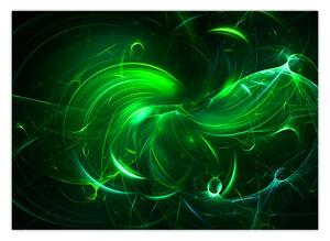 Obraz - zelená abstrakce (70x50 cm)