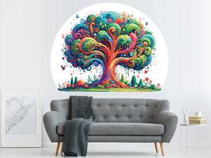 Pestrobarevný strom arch 47 x 35 cm