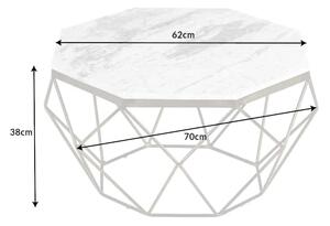 Invicta interior Konferenční stole Diamond 70cm mramor, bílý 40393