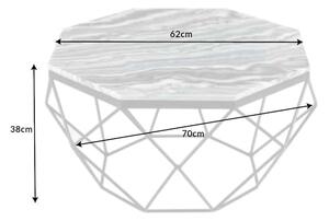 Invicta interior Konfenční stolek Diamond 70cm mramor, šedý 40394