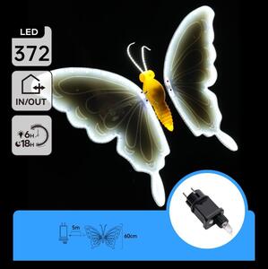 Aigostar - LED Venkovní dekorace 372xLED 60 cm IP44 motýl/studená bílá