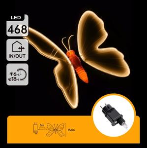 Aigostar - LED Venkovní dekorace 468xLED 75 cm IP44 motýl/teplá bílá