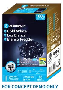 Aigostar - LED Solární ván řetěz 300xLED/8 funkcí 32m IP65 studená bílá 1200 mAh