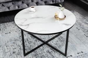 Invicta interior Konferenční stolek Elegance 80cm mramor, bílý 42159