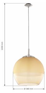 BRILAGI-LED Lustr na lanku RETRO GLASS 1xE27/60W/230V matný chrom/kouřová béžová
