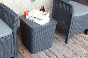 Tempo Kondela Zahradní úložný box / příruční stolek, černá, UGUR