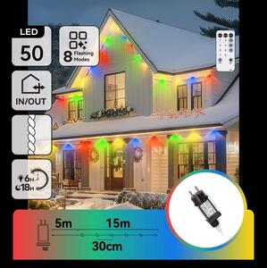 Aigostar - LED Stm venk vánoční řetěz 50xLED/8 funkcí 20m IP44 multicolor + DO