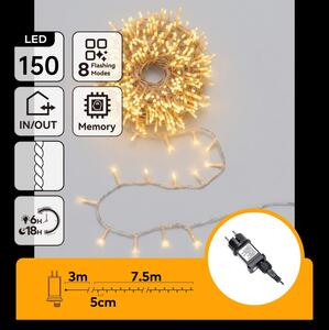 Aigostar - LED Venkovní vánoční řetěz 150xLED/8 funkcí 10,3m IP44 teplá bílá