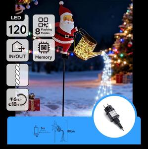 Aigostar-LED Venk vánoční dekorace 120xLED/8 funkcí 80 cm IP44 Santa/studená