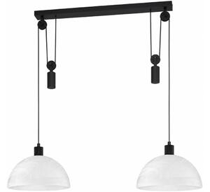 BRILAGI - LED Lustr na lanku RETRO GLASS 2xE27/40W/230V černá/bílá