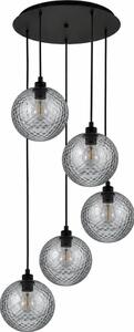 BRILAGI - LED Lustr na lanku RETRO GLASS 5xE27/60W/230V černá/kouřová šedá