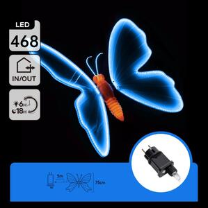 Aigostar - LED Venkovní dekorace 468xLED 75 cm IP44 motýl/modrá