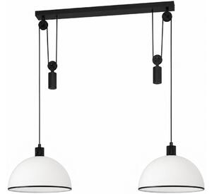 BRILAGI - LED Lustr na lanku RETRO GLASS 2xE27/40W/230V černá/bílá