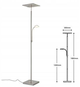 Briloner 1328-022 - LED Stm stojací lampa LED/21W/230V + LED/3,5W matný chrom