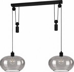 BRILAGI - LED Lustr na lanku RETRO GLASS 2xE27/40W/230V černá/kouřová šedá