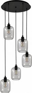 BRILAGI - LED Lustr na lanku RETRO GLASS 5xE27/60W/230V černá/kouřová šedá