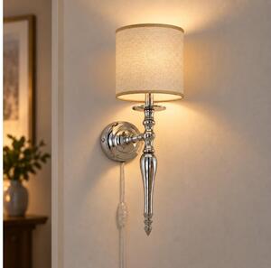 BRILAGI - Nástěnná lampa NUBILA 1xE27/60W/230V lesklý chrom/světle hnědá