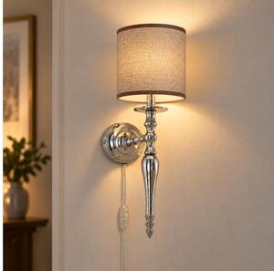 BRILAGI - Nástěnná lampa NUBILA 1xE27/60W/230V lesklý chrom/hnědá