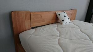 LUCATEC postel Lukáš rovné čelo,masiv buk rozměr+odstín jednolůžka: 90/200 jádrový buk teak
