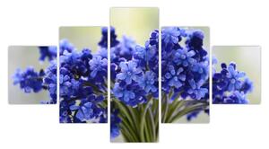 Obraz kytice modrých květů (125x70 cm)