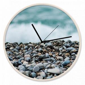 Nástěnné hodiny Oblázková pláž s tichým chodem a průměrem 32cm