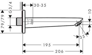 Hansgrohe Logis Vanový výtok, matná černá 71410670