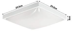 ECO LIGHT LED stropní svítidlo 2xE27 čtvercové bílé + 2x E27 10W neutrální bílá žárovka