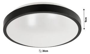 ECOLIGHT Kulatý LED stropní panel - 2xE27 - černý