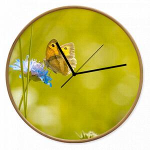 Nástěnné hodiny Motýl s tichým chodem a průměrem 32cm