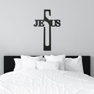 DUBLEZ | Dřevěný kříž na stěnu - Jesus | Obraz