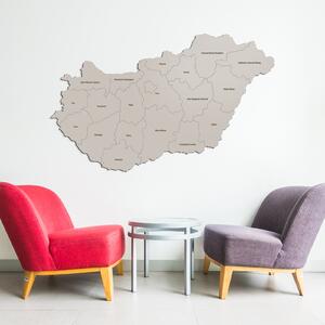 DUBLEZ | Dřevěná mapa na stěnu - Župy Maďarska | Obraz