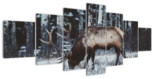 Obraz - jelen v zimě (210x100 cm)