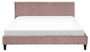 Čalouněná postel v růžovém sametu 160 x 200 cm FITOU