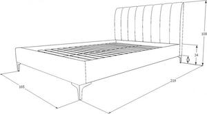 Casarredo - Komfort nábytek Čalouněná postel MIRAGE 160x200, velvet šedá/zlatá