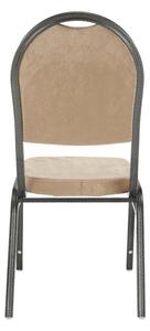 TEMPO Židle, stohovatelná, látka béžová / rám šedý, JEFF 2 NEW