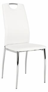 TEMPO Jídelní židle, ekokůže bílá / chrom, ERVINA