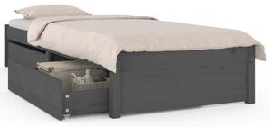 Rám postele se zásuvkami šedý 90 x 200 cm