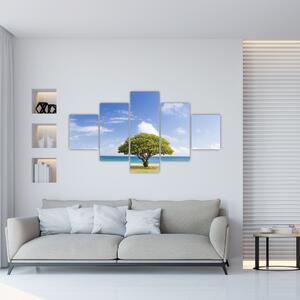 Obraz pláže se stromem (125x70 cm)