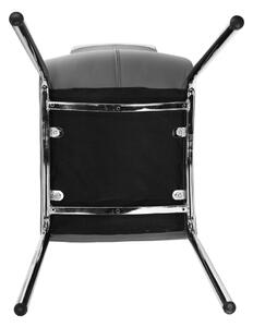 Jídelní židle čalouněná šedá látka v kombinaci ekokůže tmavě šedá nohy chrom TK3171