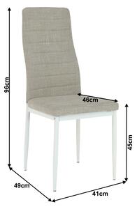 TEMPO Židle, béžová látka / bílý kov, COLETA NOVA