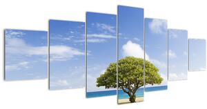 Obraz pláže se stromem (210x100 cm)