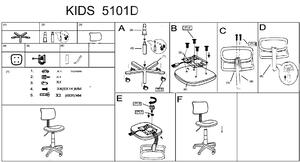 Otočná židle, látka vzor, KIDS