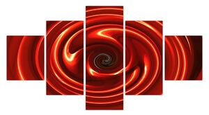 Abstraktní obraz - červená spirála (125x70 cm)