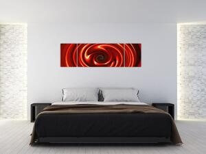 Abstraktní obraz - červená spirála (170x50 cm)