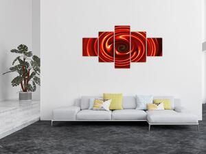 Abstraktní obraz - červená spirála (125x70 cm)