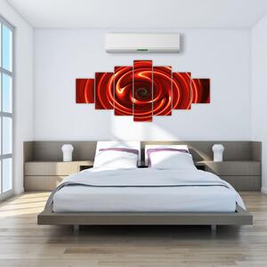 Abstraktní obraz - červená spirála (210x100 cm)