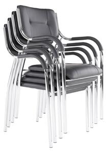 TEMPO Stohovatelná židle, černá, ILHAM