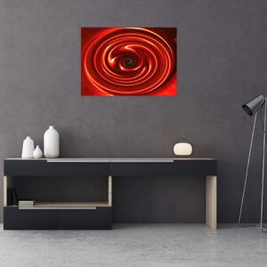 Abstraktní obraz - červená spirála (70x50 cm)